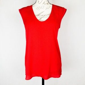 J. Crew Sleeveless Scoop Neck Red Blouse Size 0